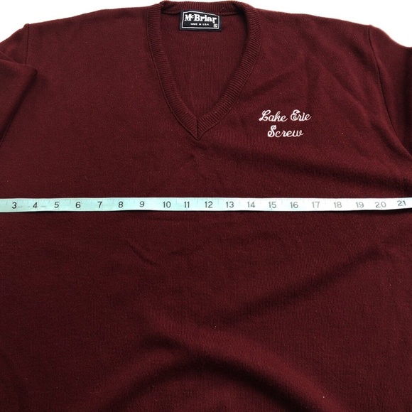 Vintage 80s Lake Erie Screw Embroidered Made in USA McBriar Sweater Size L/M - Picture 7 of 9